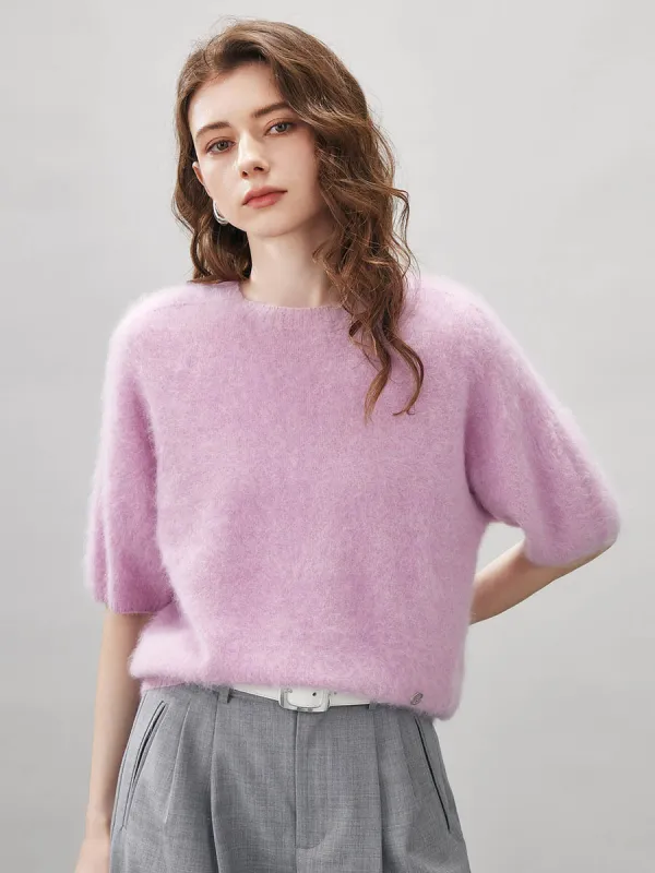 Women's Wool Seamless Brushed Half Sleeve Knit Sweater sold by COMOBOCA