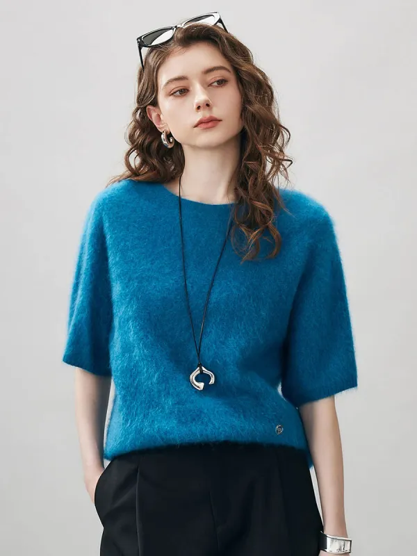 Women's Wool Seamless Brushed Half Sleeve Knit Sweater sold by COMOBOCA