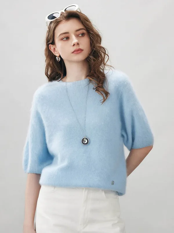 Women's Wool Seamless Brushed Half Sleeve Knit Sweater sold by COMOBOCA