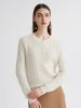 100% Cashmere Women's Cable Knit Button Front Sweater sold by COMOBOCA
