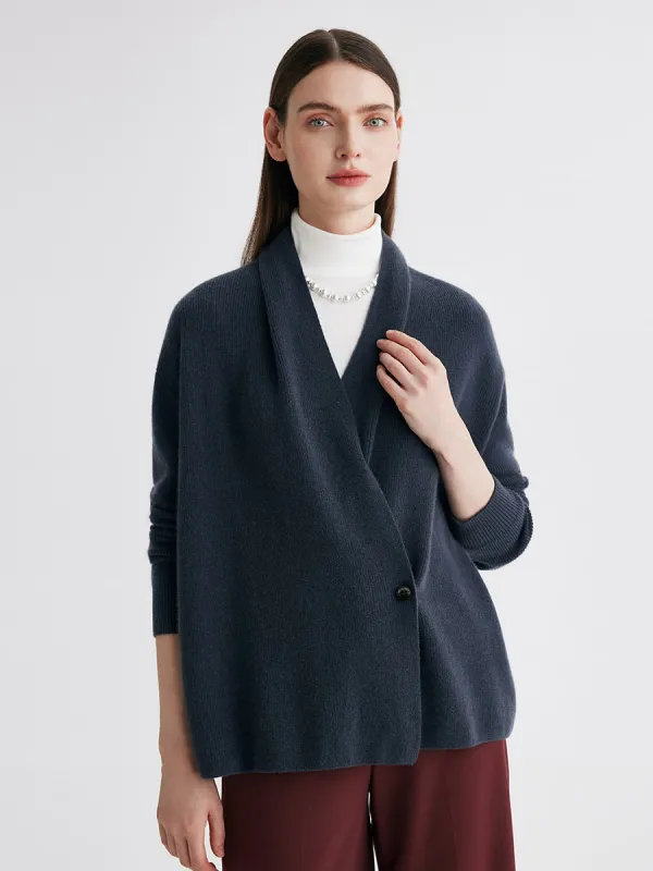100% Cashmere Women's Shawl Collar Wrap Cardigan sold by COMOBOCA