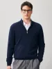 100% Cashmere Men's Half Zip Mock Neck Sweater sold by COMOBOCA