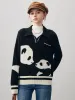 100% Cashmere Women's Panda Pattern Polo Collar Sweater sold by COMOBOCA