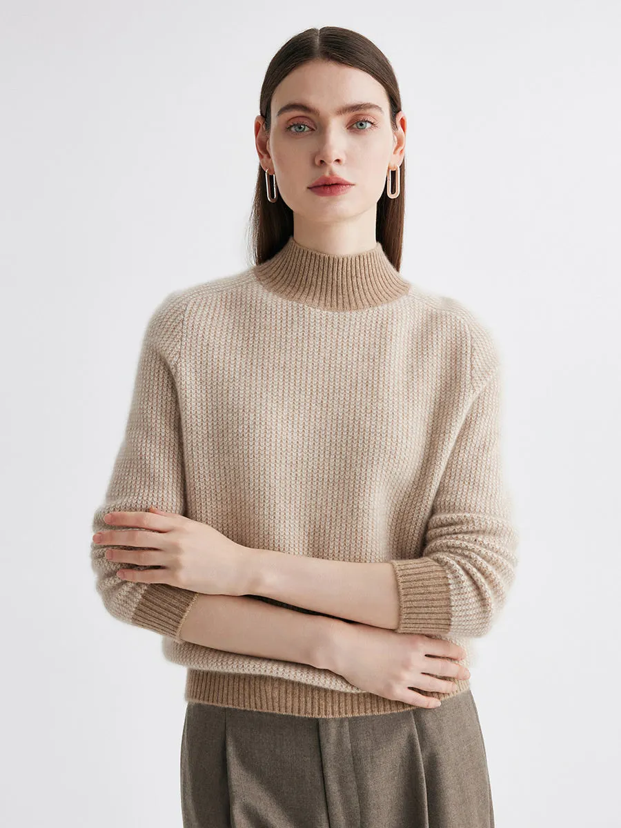100% Cashmere Women's Mock Neck Knit Sweater sold by COMOBOCA