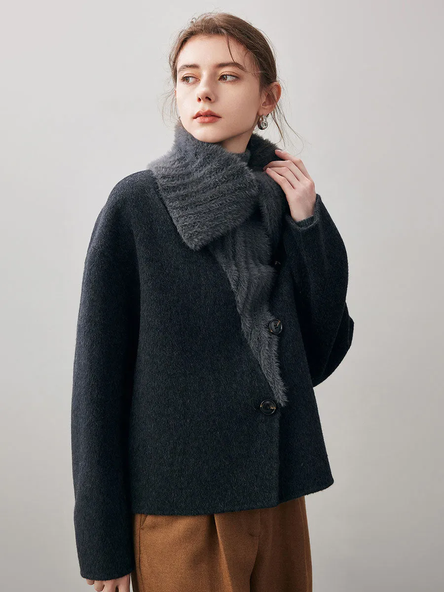 Women's Fuzzy Sailor Collar Button Front Coat sold by COMOBOCA product image thumbnail 5