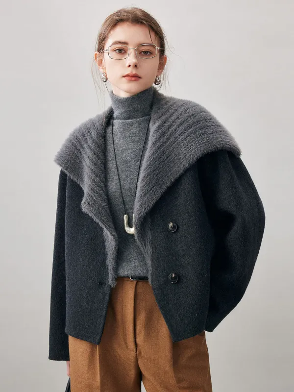 Women's Fuzzy Sailor Collar Button Front Coat sold by COMOBOCA