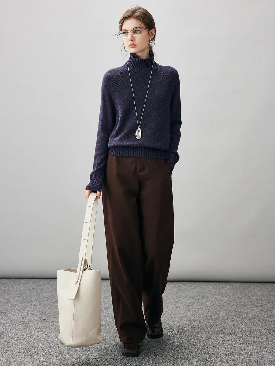 100% Cashmere Women's Ribbed Turtleneck Sweater sold by COMOBOCA product image thumbnail 2