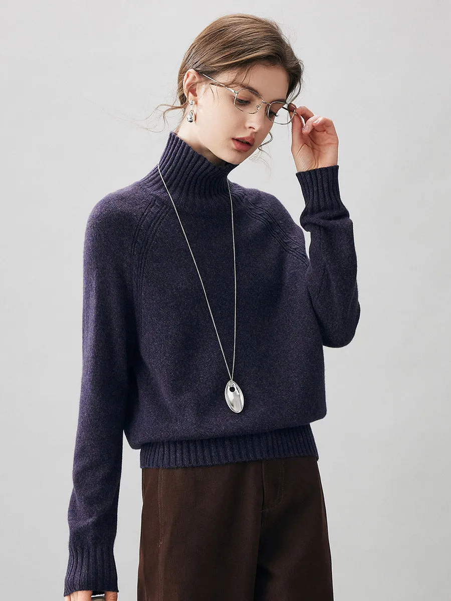 100% Cashmere Women's Ribbed Turtleneck Sweater sold by COMOBOCA product image thumbnail 4