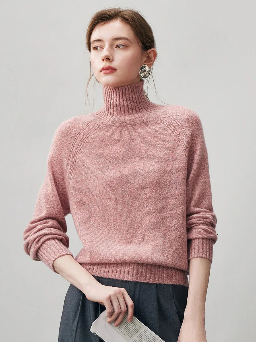 100% Cashmere Women's Ribbed Turtleneck Sweater sold by COMOBOCA product image thumbnail 3