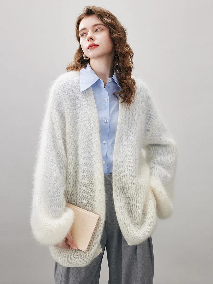 Women's Mohair Fluffy Open Front Cardigan sold by COMOBOCA
