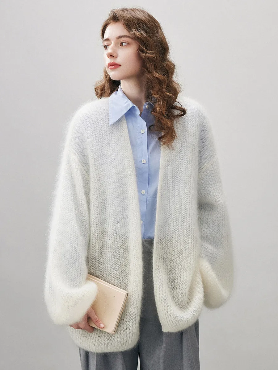 Women's Mohair Fluffy Open Front Cardigan sold by COMOBOCA product image thumbnail 5
