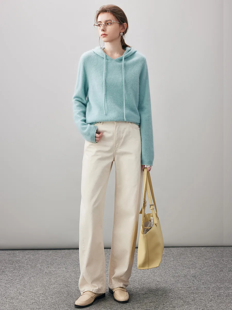 Women's Wool Fuzzy Hooded Sweater sold by COMOBOCA product image thumbnail 2