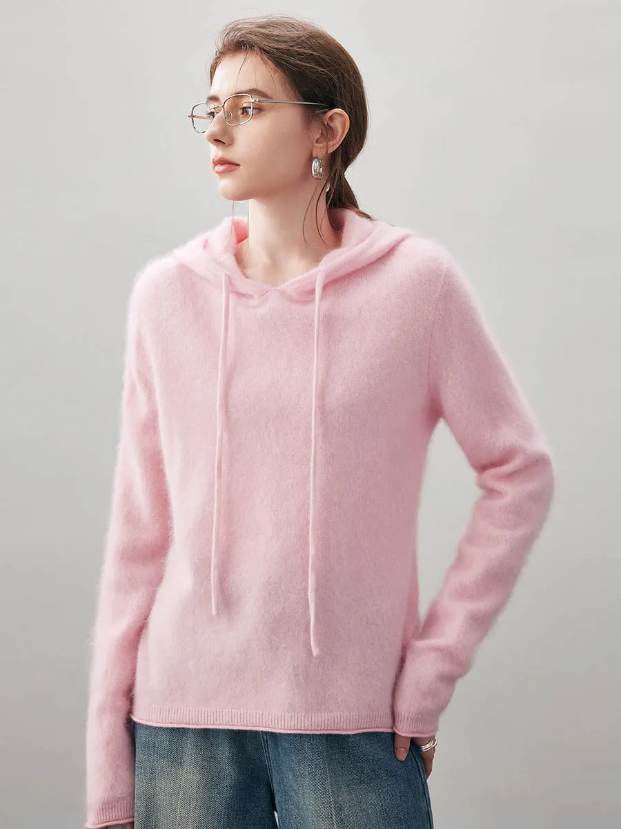 Women's Wool Fuzzy Hooded Sweater sold by COMOBOCA product image thumbnail 5