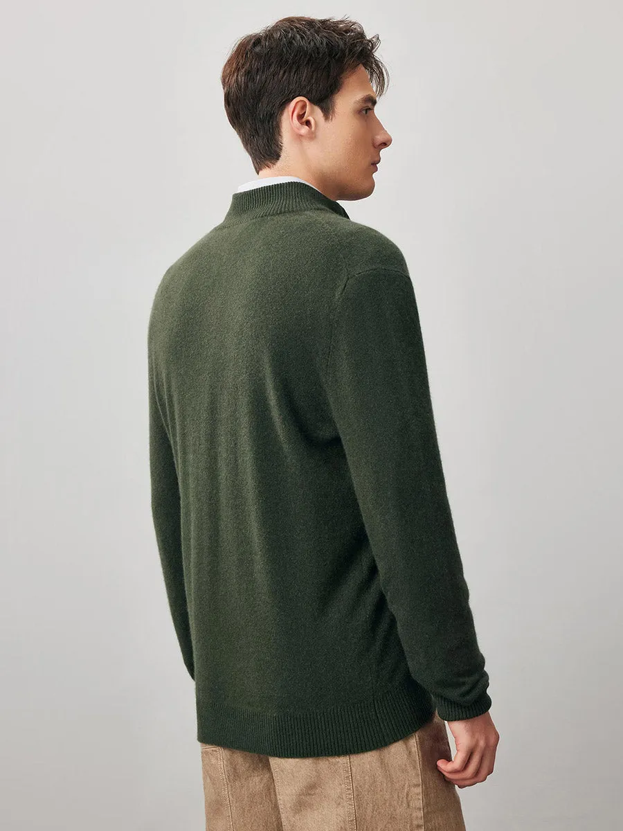 100% Cashmere Men's Half Zip Mock Neck Sweater sold by COMOBOCA product image thumbnail 5