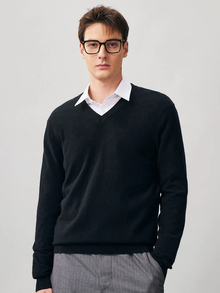 100% Cashmere Men's V-Neck Sweater sold by COMOBOCA product image thumbnail 3