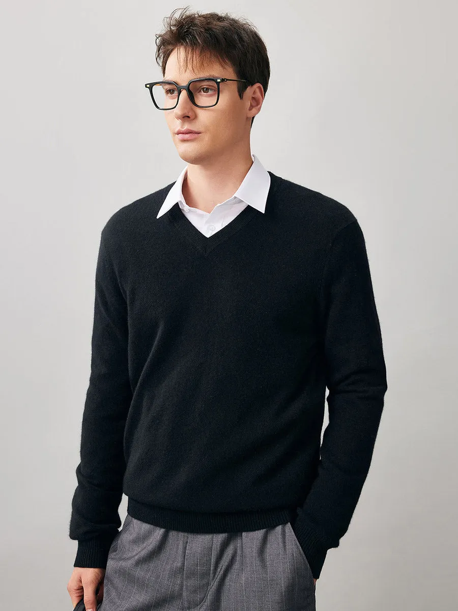 100% Cashmere Men's V-Neck Sweater sold by COMOBOCA product image thumbnail 2