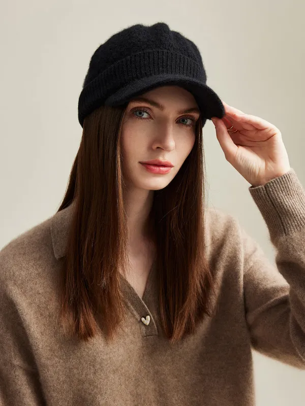 100% Cashmere Women's Knit Newsboy Cap sold by COMOBOCA