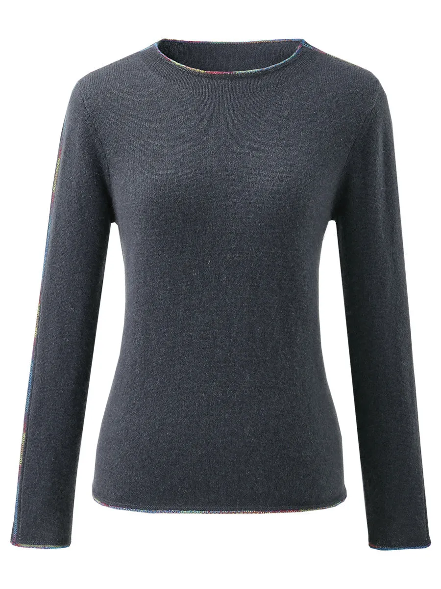 100% Cashmere Women's Sweater with Built-in Collar sold by COMOBOCA product image thumbnail 3