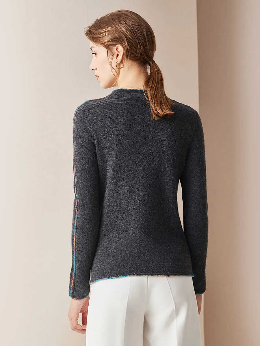 100% Cashmere Women's Sweater with Built-in Collar sold by COMOBOCA product image thumbnail 2