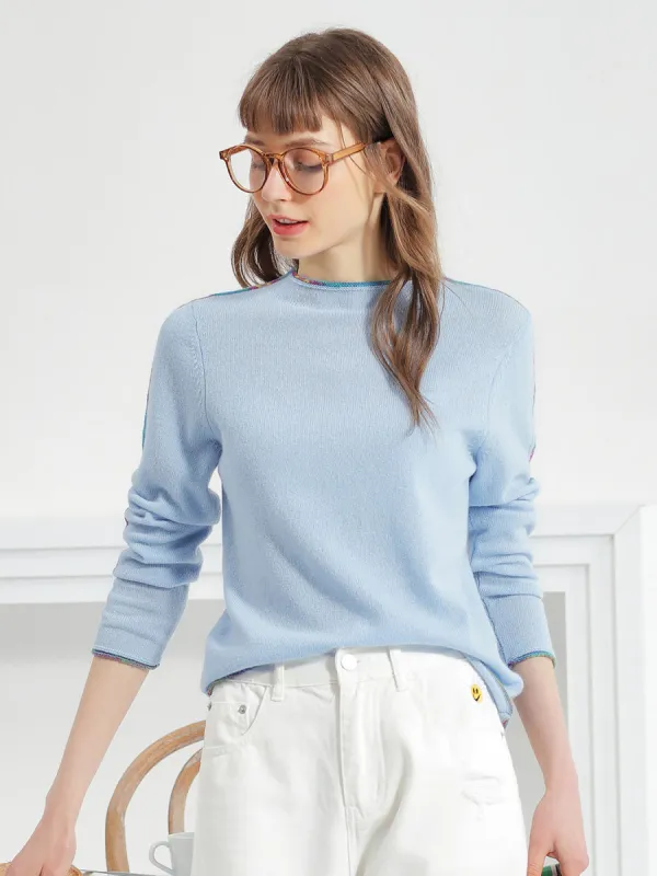 100% Cashmere Women's Sweater with Built-in Collar sold by COMOBOCA