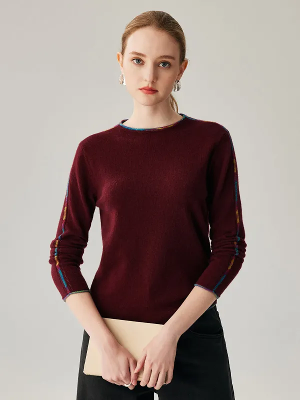 100% Cashmere Women's Sweater with Built-in Collar sold by COMOBOCA