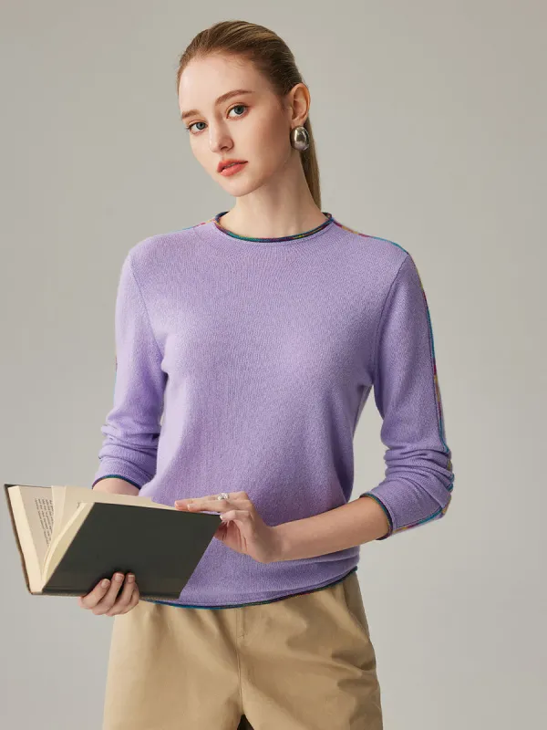 100% Cashmere Women's Sweater with Built-in Collar sold by COMOBOCA
