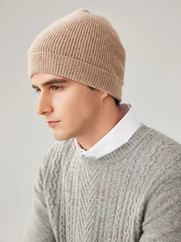 100% Wool Men's Ribbed Knit Beanie sold by COMOBOCA