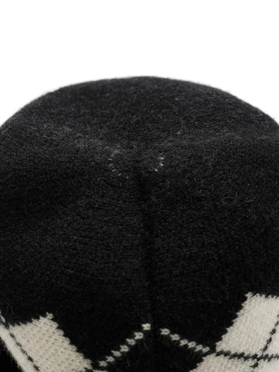 100% Cashmere Women's Argyle Pattern Knit Bucket Hat sold by COMOBOCA product image thumbnail 4