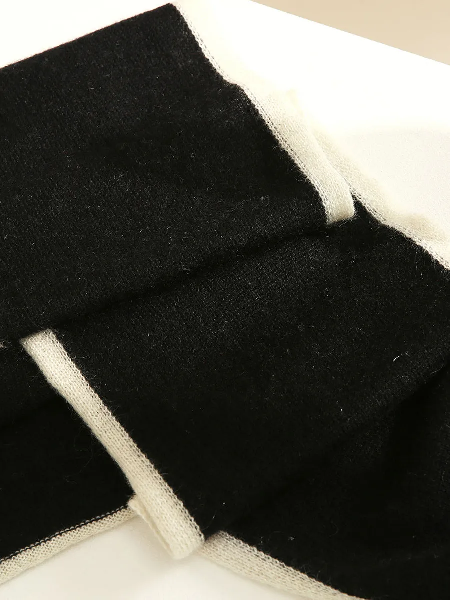 100% Cashmere Women's Striped Knit Scarf sold by COMOBOCA product image thumbnail 4