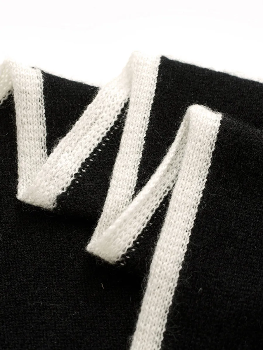 100% Cashmere Women's Striped Knit Scarf sold by COMOBOCA product image thumbnail 5