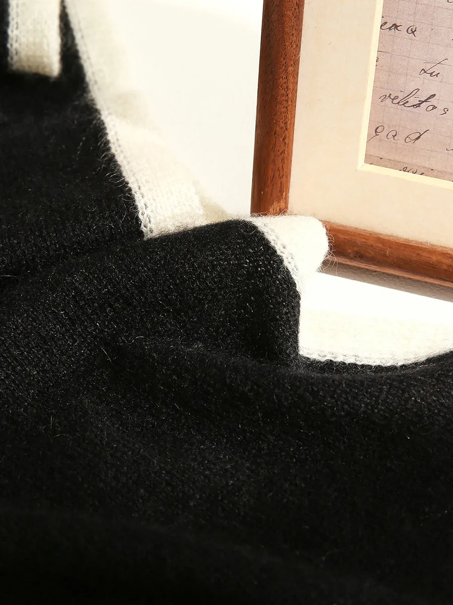 100% Cashmere Women's Striped Knit Scarf sold by COMOBOCA product image thumbnail 3