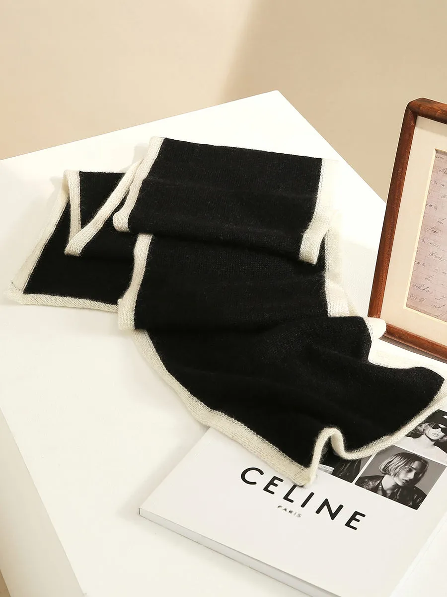 100% Cashmere Women's Striped Knit Scarf sold by COMOBOCA product image thumbnail 2