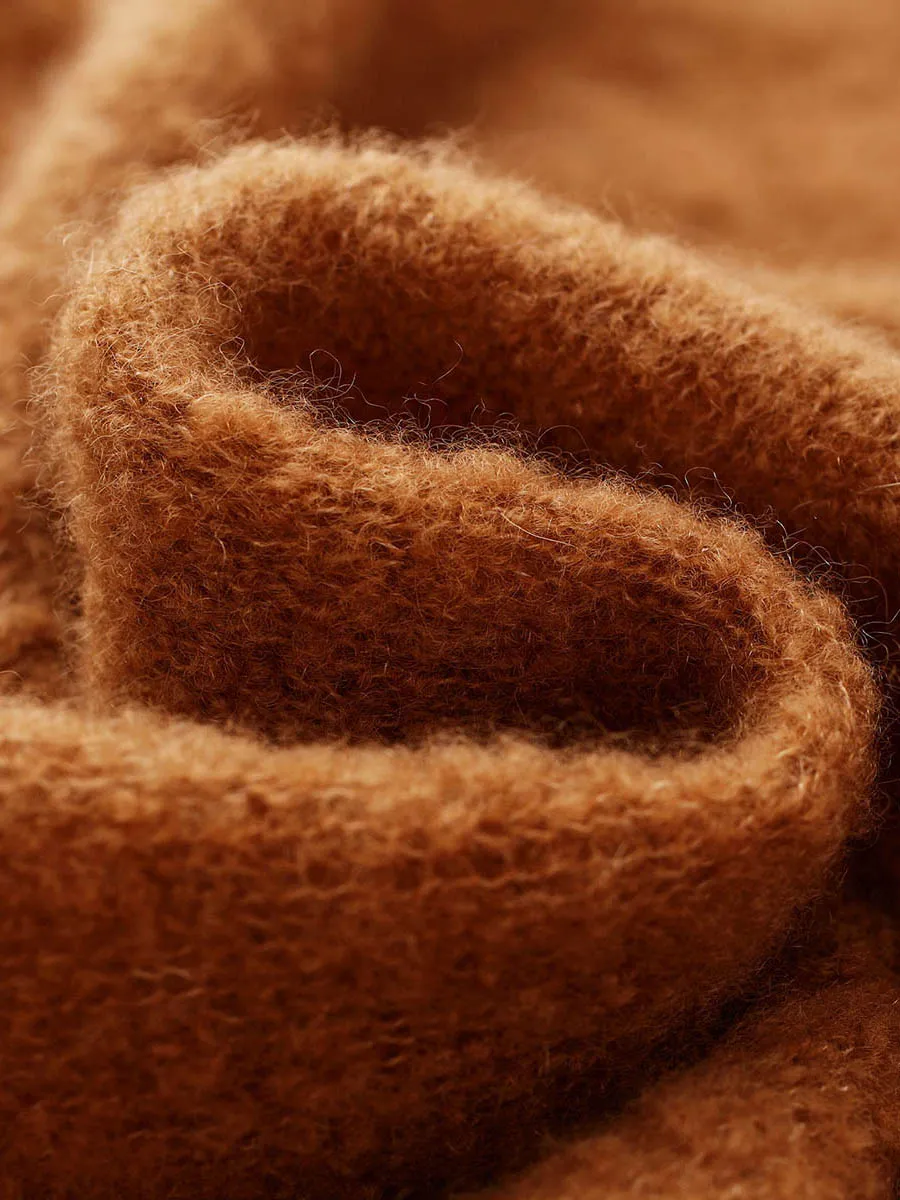 Women's Fringed Triangle Knit Scarf sold by COMOBOCA product image thumbnail 3