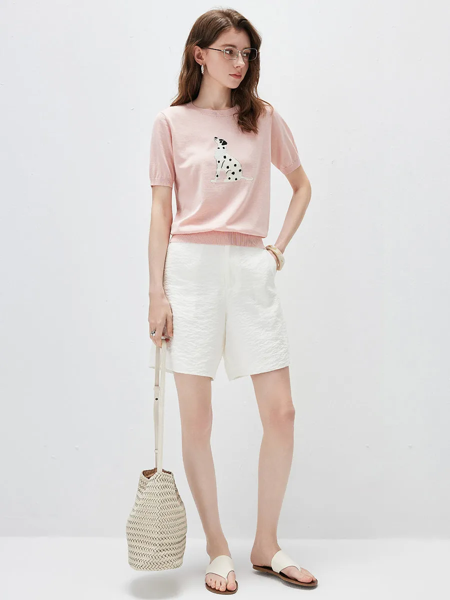 Women's Dalmatian Intarsia Knit T-Shirt sold by COMOBOCA product image thumbnail 3