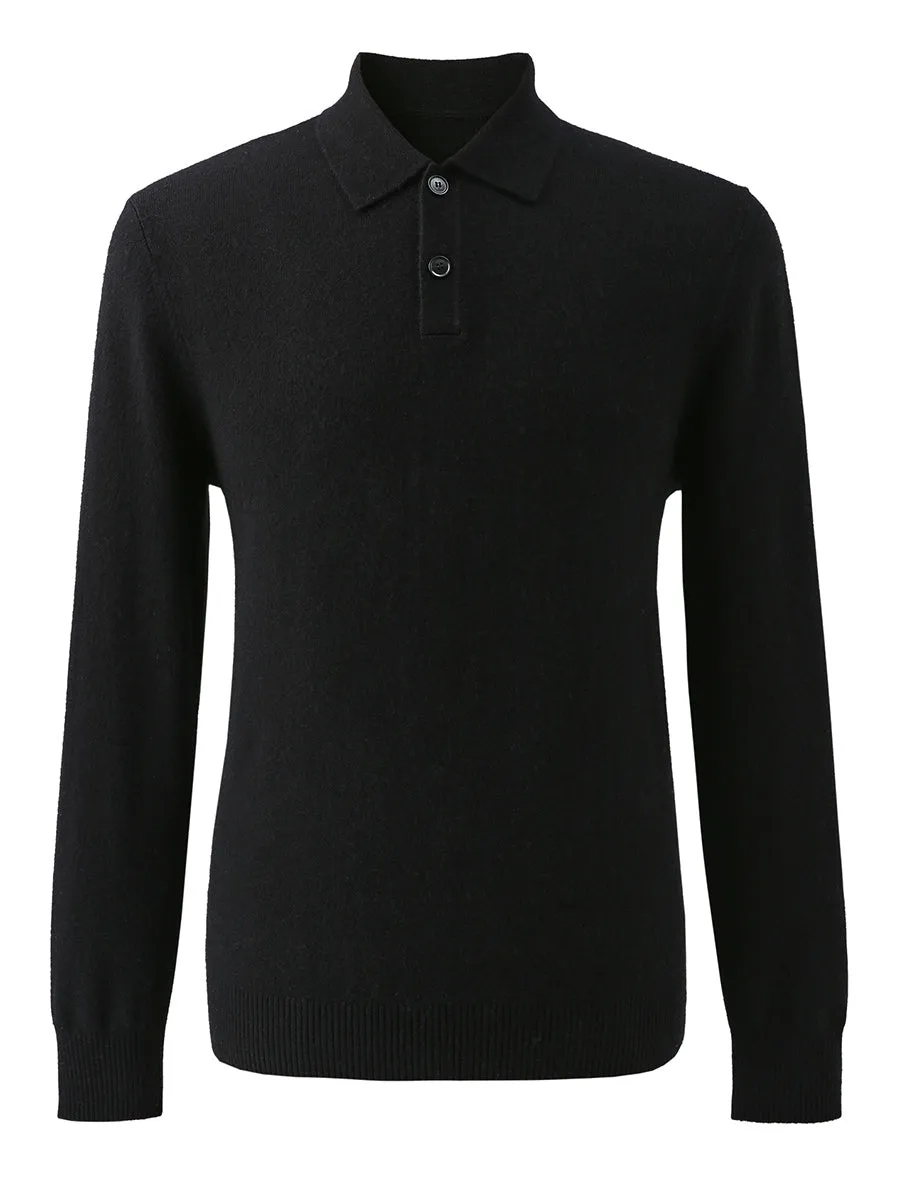 100% Cashmere Men's Knit Polo Pullover Sweater sold by COMOBOCA product image thumbnail 5