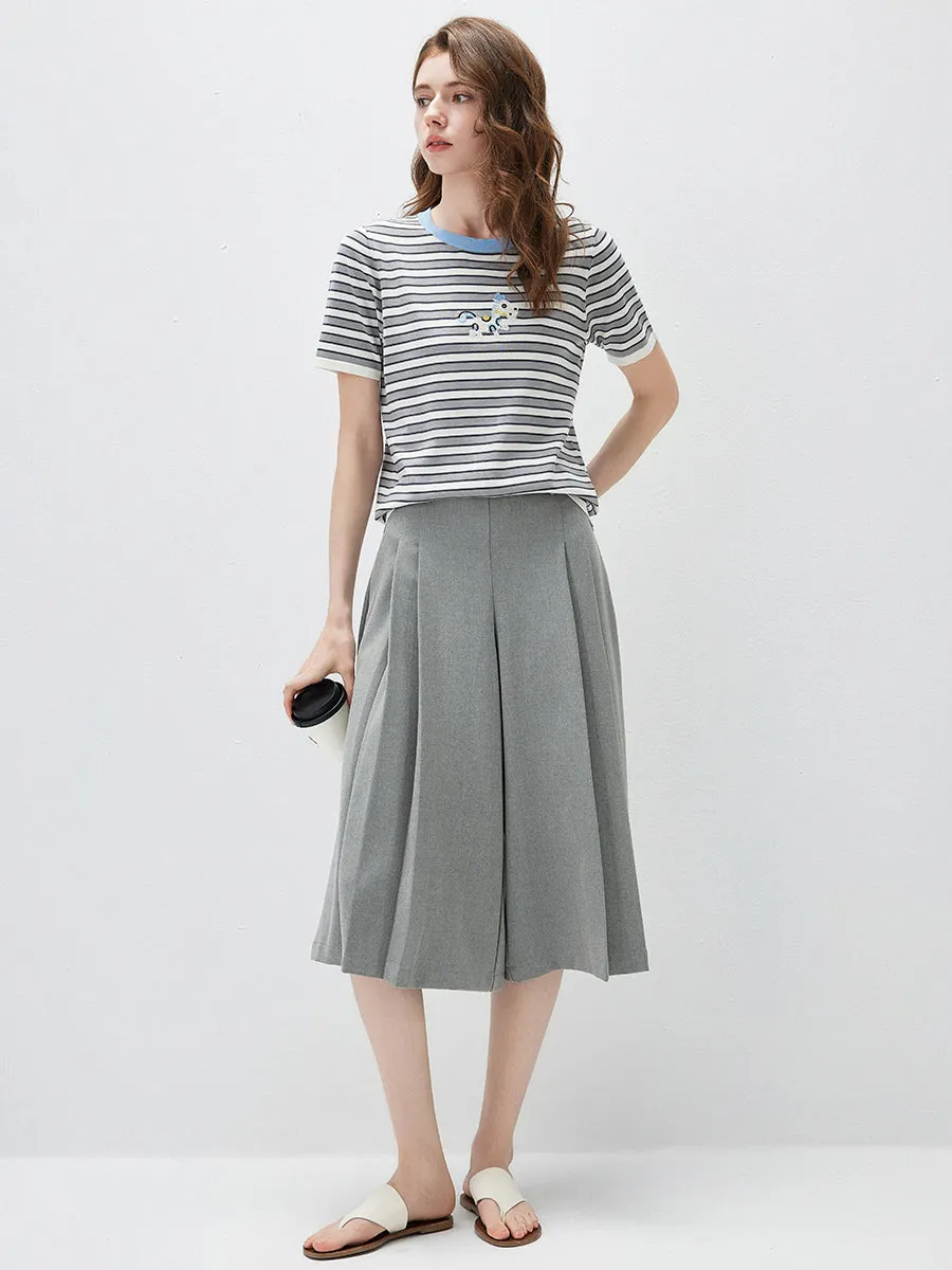 Women's Embroidery Striped Knit Top sold by COMOBOCA product image thumbnail 2