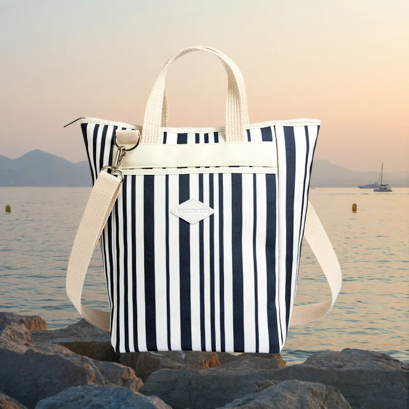 Go-to Tote Bag Navy Stripe sold by DaCosta Verde