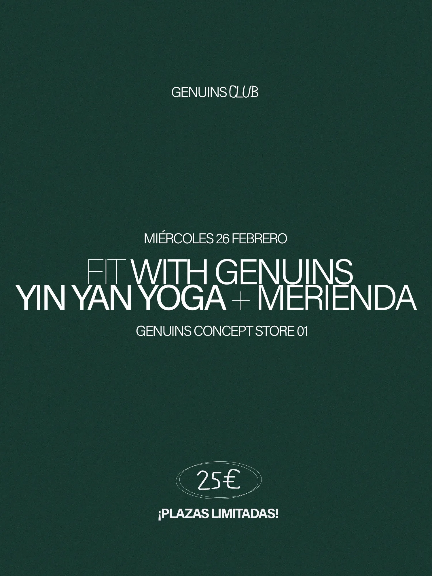 Miércoles 26 Yin Yan Yoga + Merienda saludable sold by Genuins