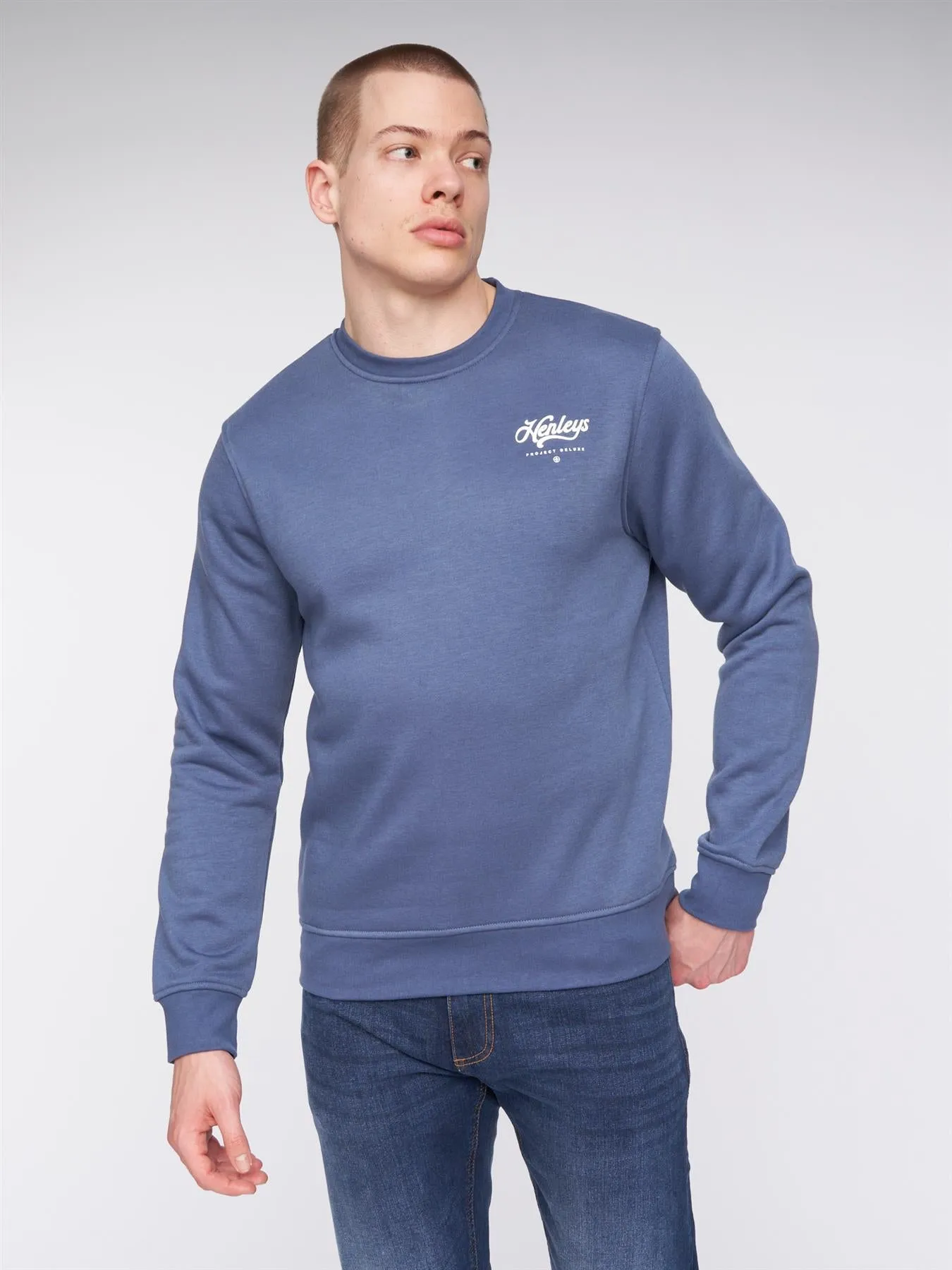 Scripthen Crew Sweat Deep Blue sold by Henleys product image thumbnail 3
