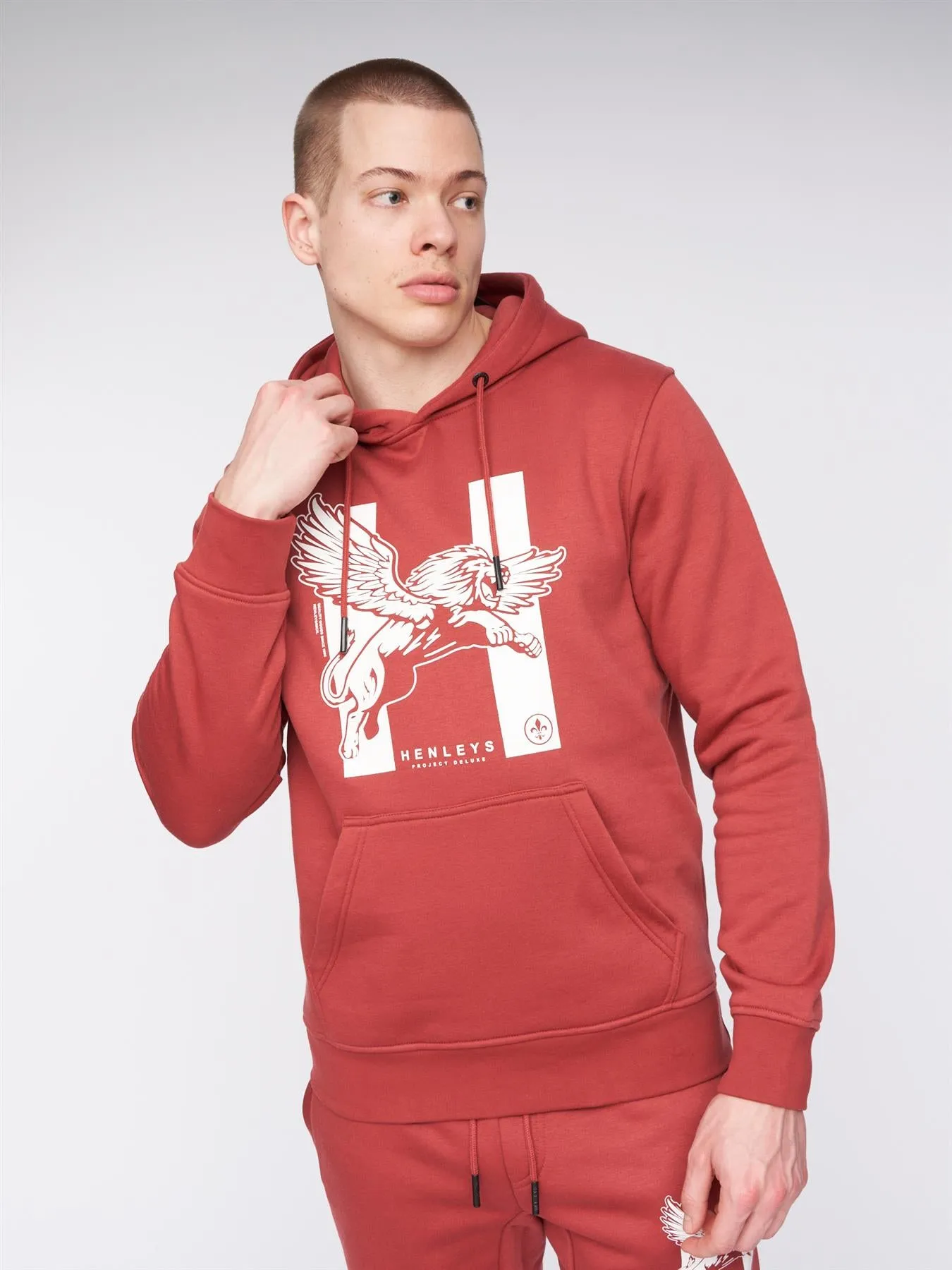 Curveball Hoodie Deep Red sold by Henleys product image thumbnail 3