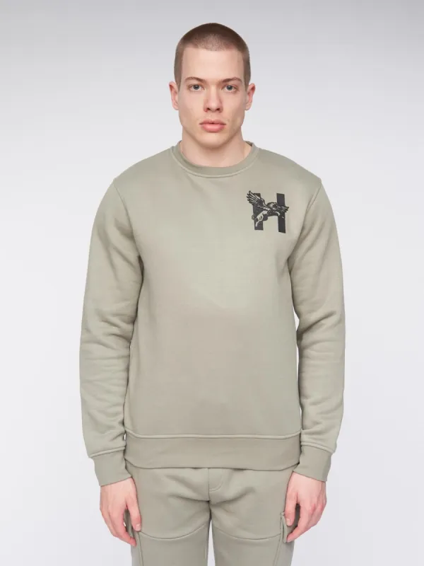 Morehen Crew Sweat Dusty Olive sold by Henleys
