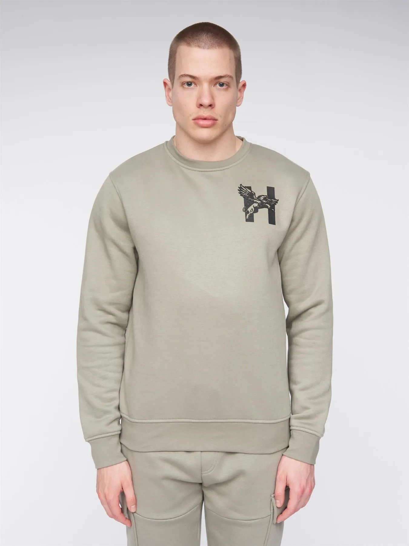 Morehen Crew Sweat Dusty Olive sold by Henleys