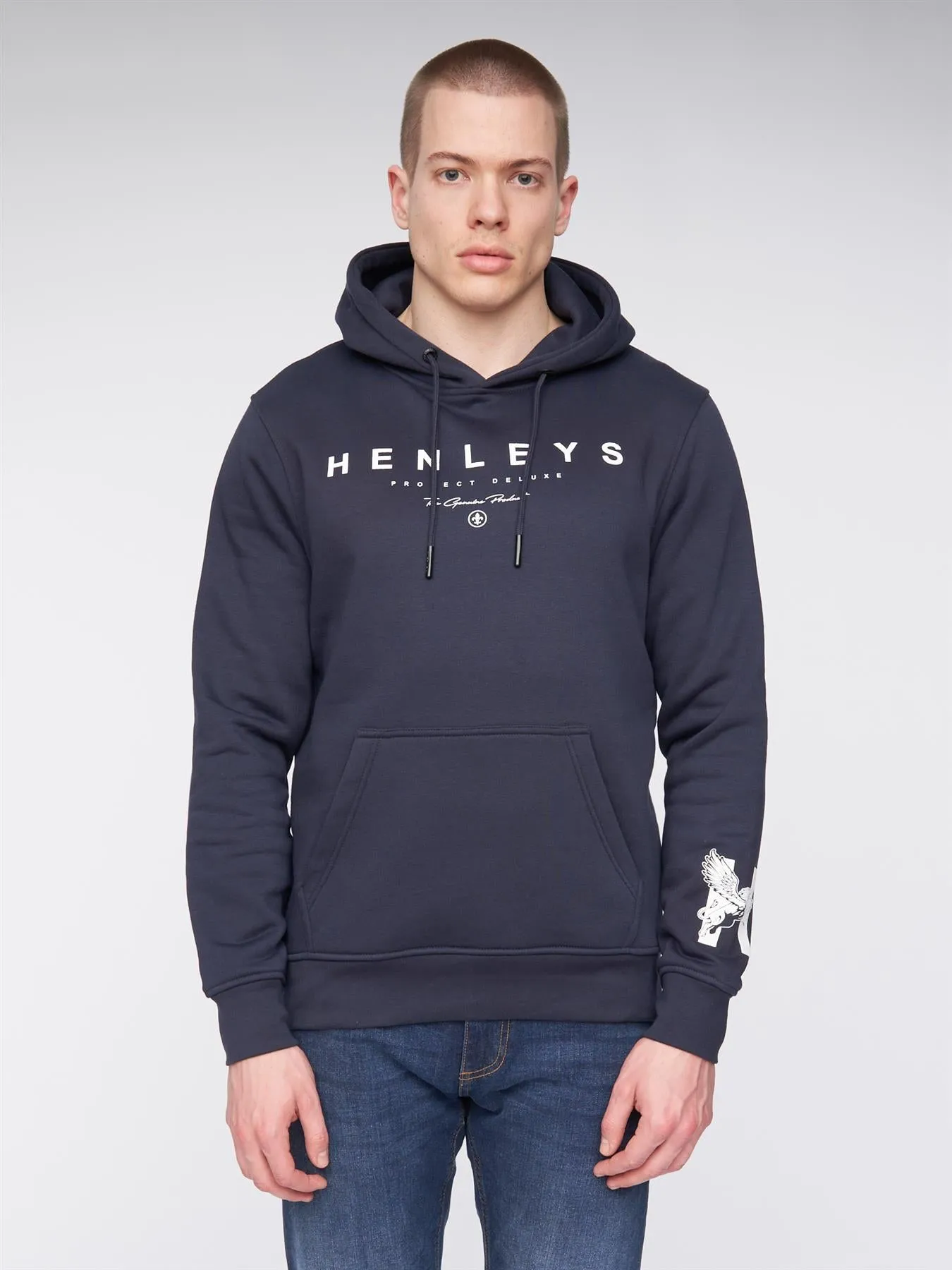 Hentyme Hoodie Navy sold by Henleys
