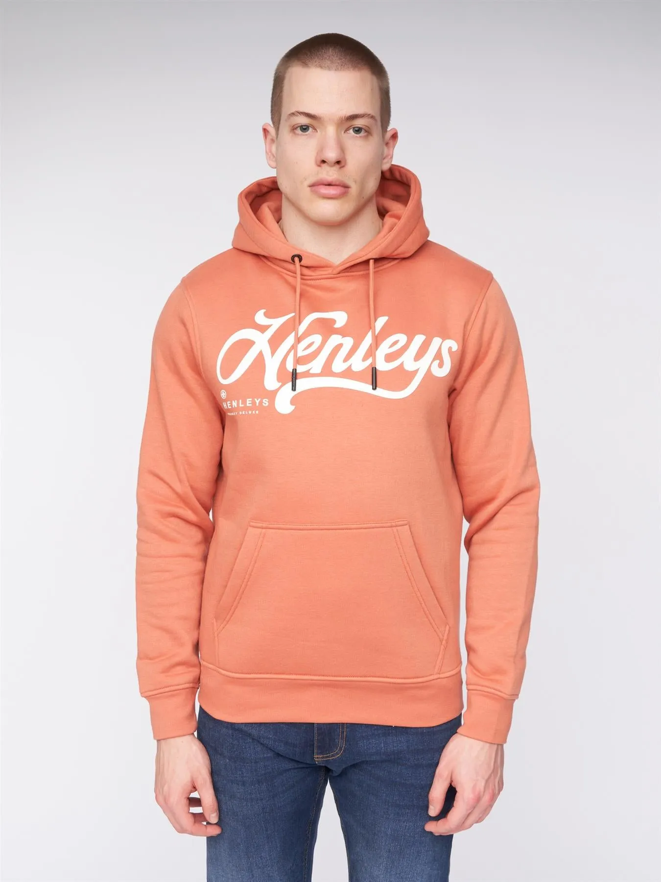 Scripthen Hoodie Brick Red sold by Henleys