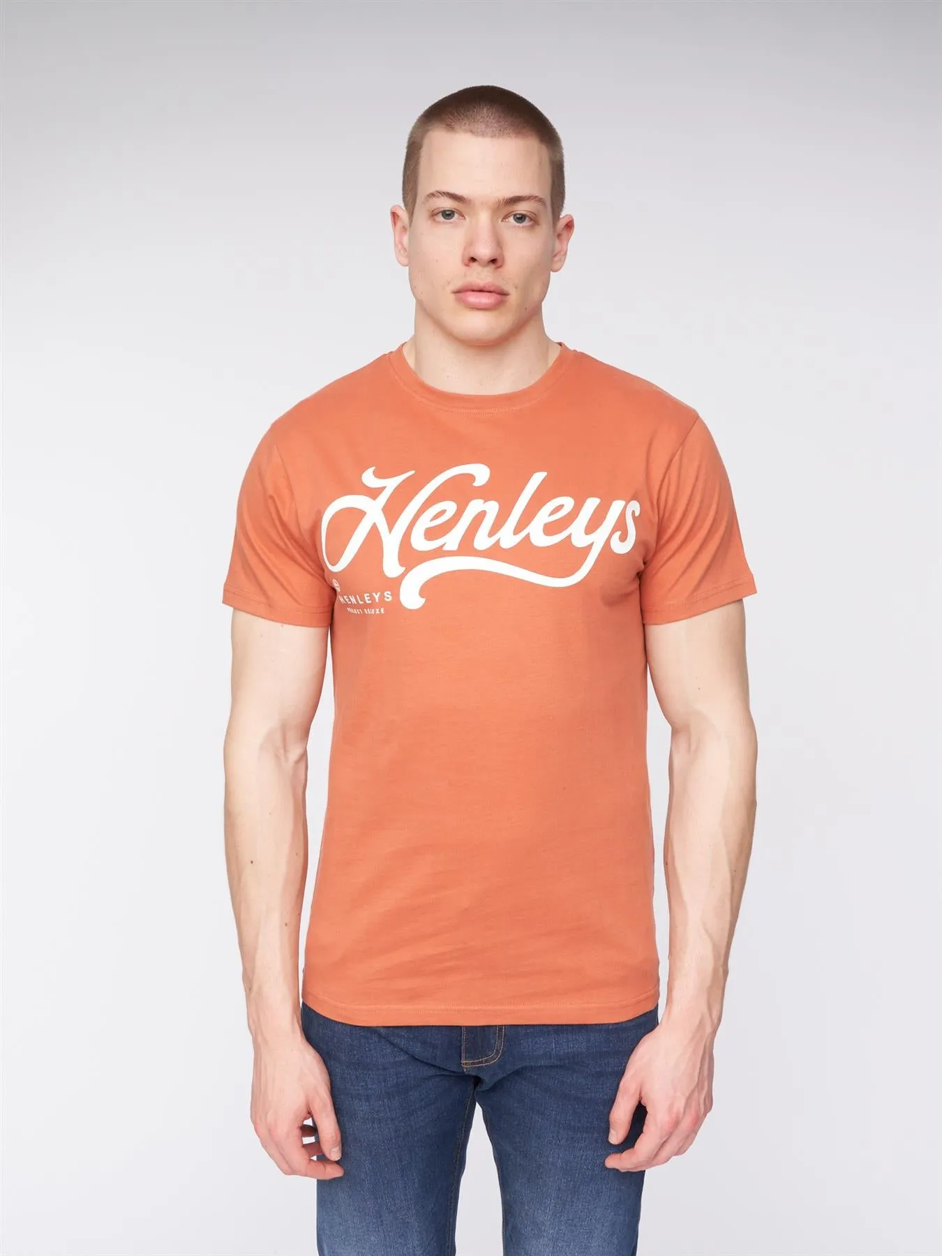Scripthen T-Shirt Brick Red sold by Henleys