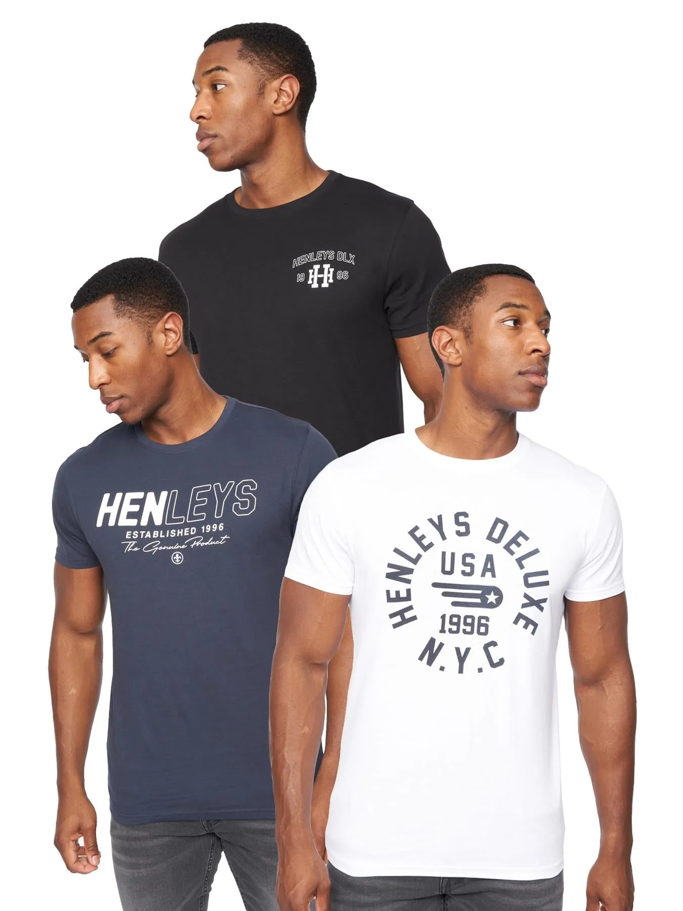 Melvern T-Shirt 3pk Assorted sold by Henleys