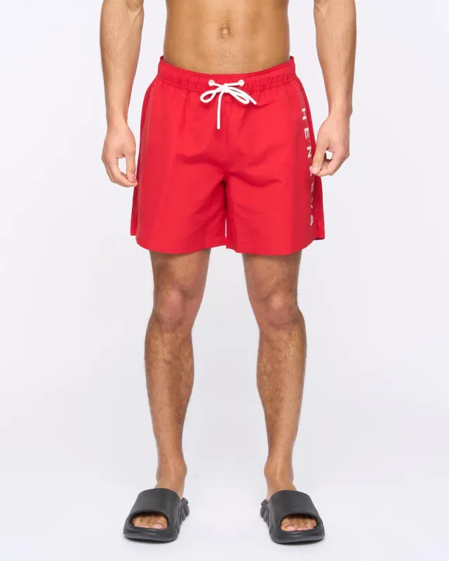 Henybold Swim Shorts Red sold by Henleys