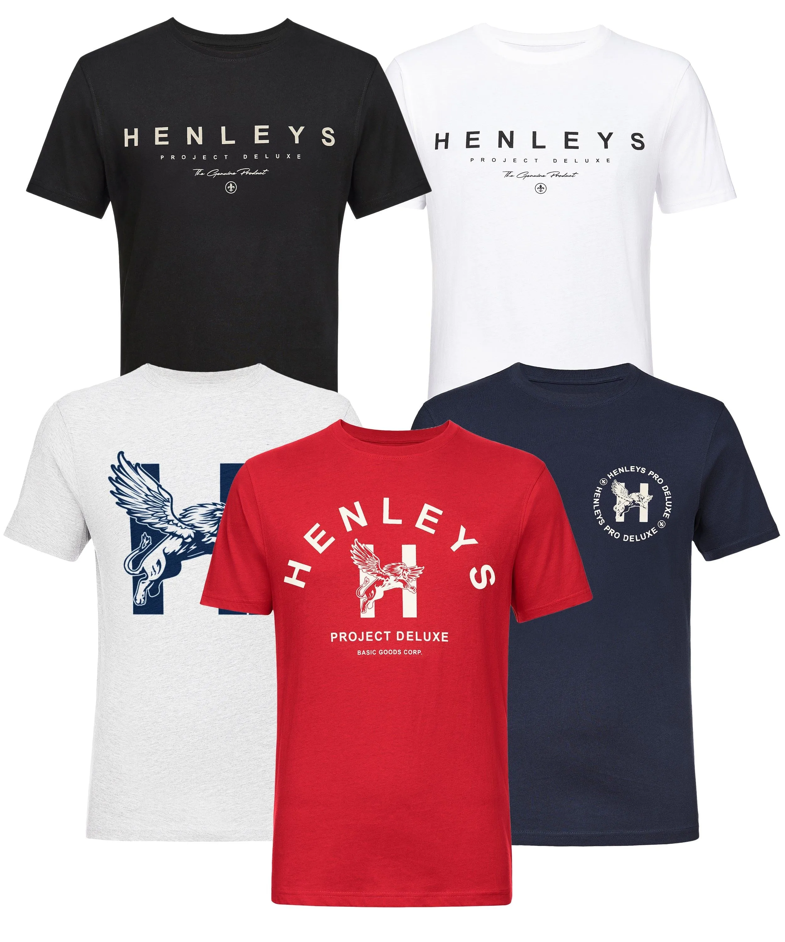 Graphen T-Shirt 5pk Assorted sold by Henleys