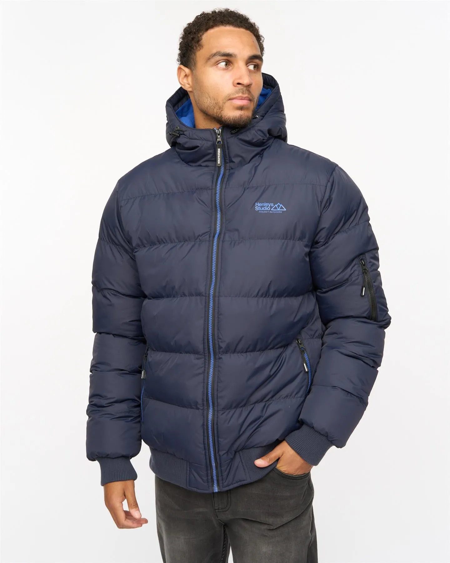 Thinker Puffer Bomber Jacket Navy sold by Henleys product image thumbnail 2