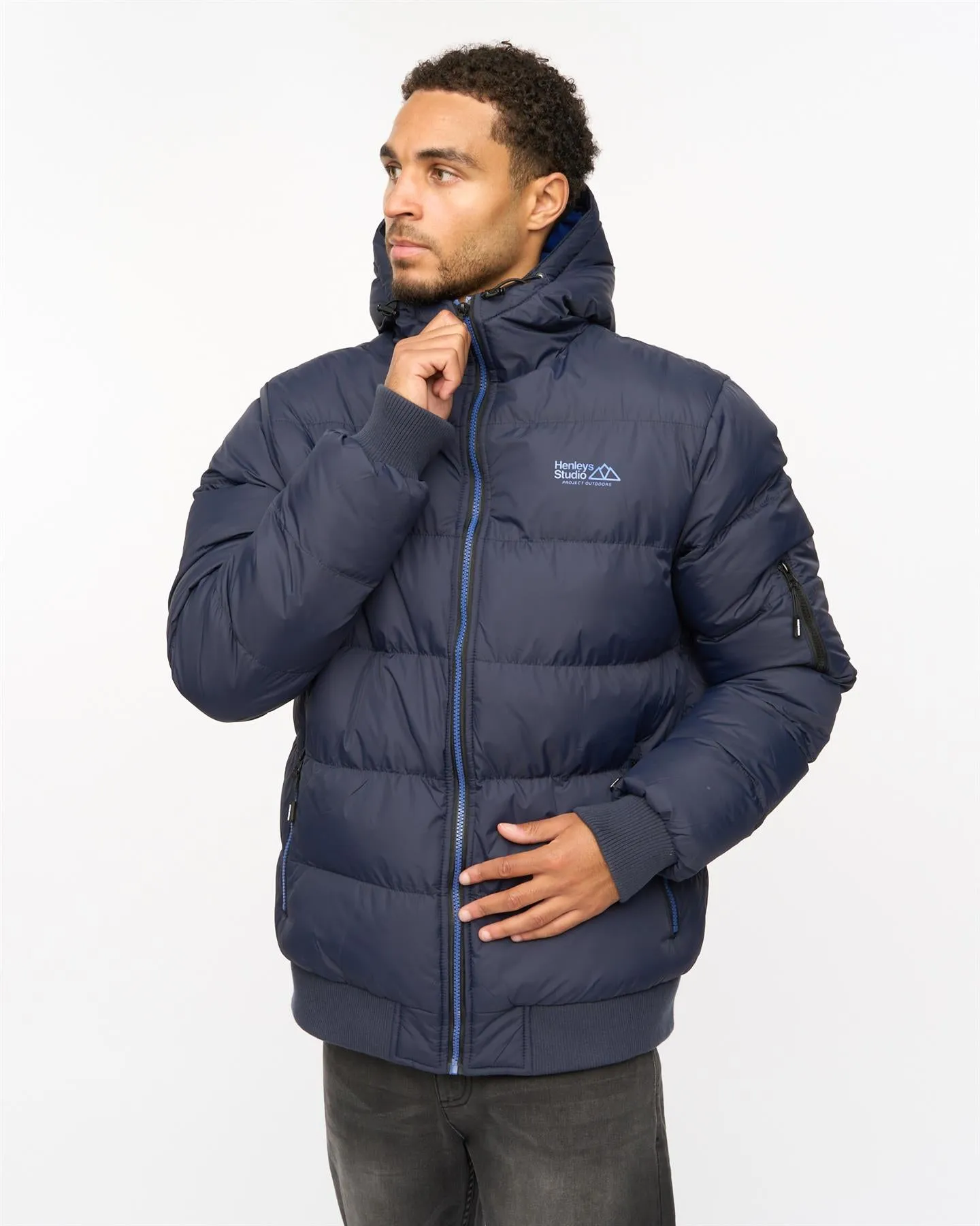 Thinker Puffer Bomber Jacket Navy sold by Henleys product image thumbnail 3